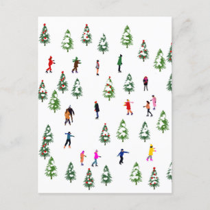 Konståkare Tall │ iskonståkning jul vinter Vykort