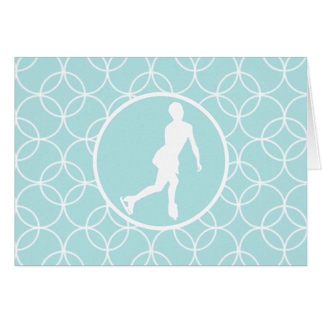 Konståkning; Baby blue cirklar Hälsningskort (Framsidan Horizontal)