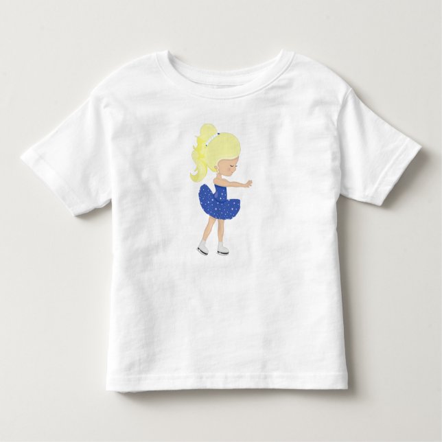 Konståkning, Ishockeyflicka, Blondt Hår T Shirt (Framsida)
