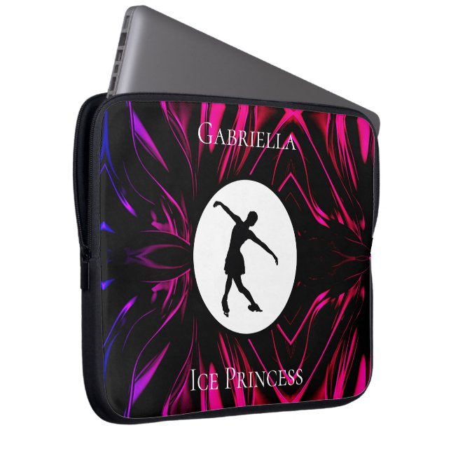 Konståkning "Isprinsessa" Personlig Laptop Fodral (Framsidan Höger)