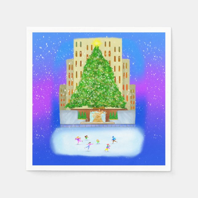 Konståkning på Rockefeller Center Pappersservett (Framsidan)