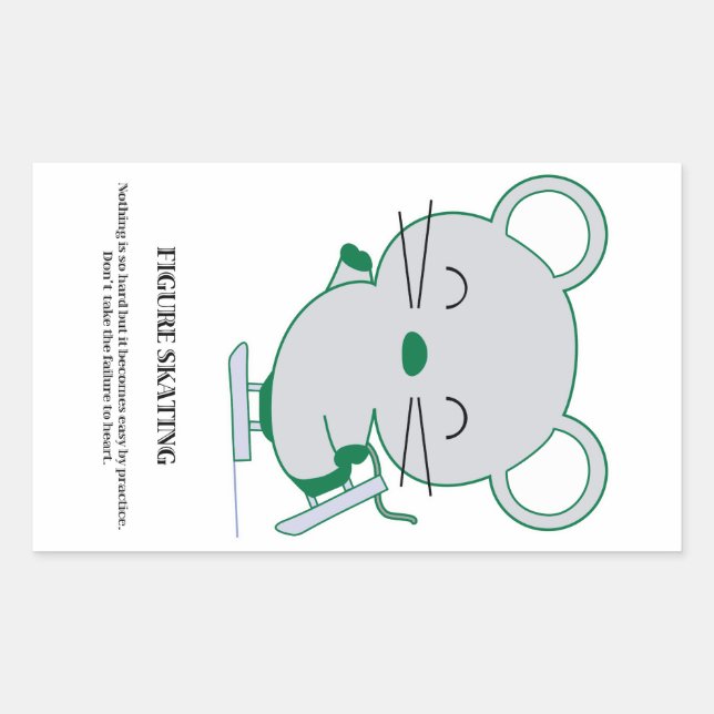 Konståkning Rektangulärt Klistermärke (Framsida)