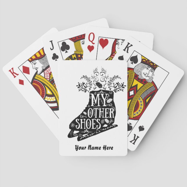 Konståkning som leker kort spel kort (Baksidan)