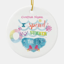 Konståkningprydnaden spenderar jag sommar på isen julgransprydnad keramik