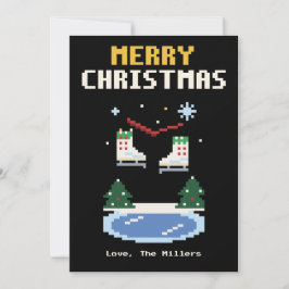 Konståknings Pixel Art Julkort