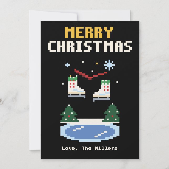 Konståknings Pixel Art Julkort (Framsida)