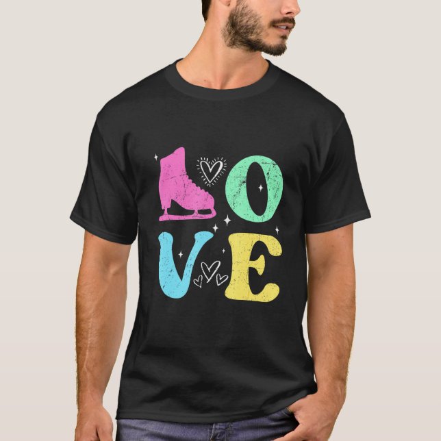 Konståknings skridskor Sport T Shirt (Framsida)