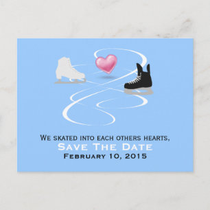 Konståkningsbröllop Save The Date-kort Meddelande Vykort