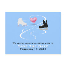 Konståkningsbröllop Save The Date-kort