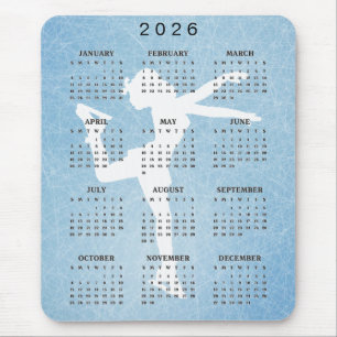 Konståkningsdesign 2025 Kalender Musmattor