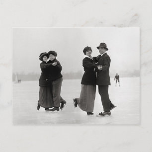 Konståkningspar, 1915 vykort