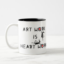 Konstälvor: Konstarbete är hjärtaarbete Två-Tonad Mugg