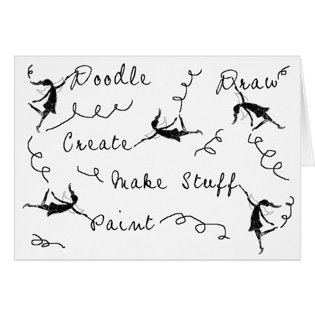 Konstälvor på arbete hälsningskort (Framsidan Horizontal)