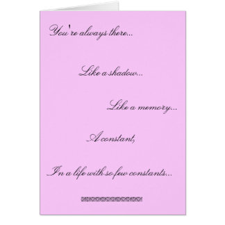 Konstant följe hälsningskort