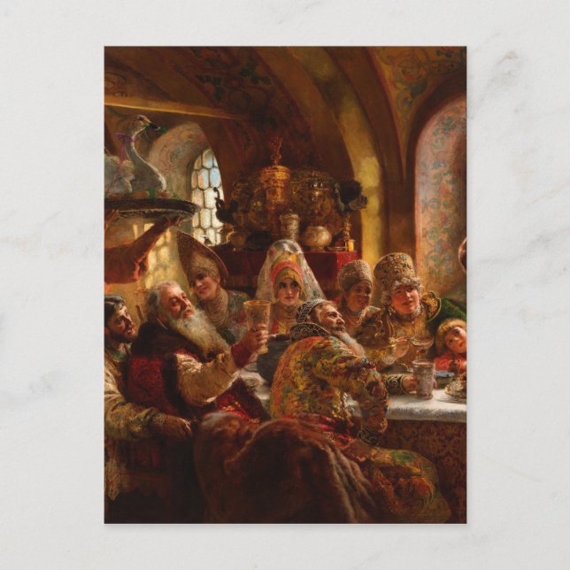 Konstantin Makovsky - A Boyar Bröllop Feast Vykort (Framsida)
