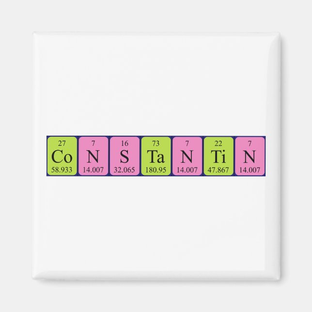 Konstantin periodisk magnet bord namn (Framsidan)