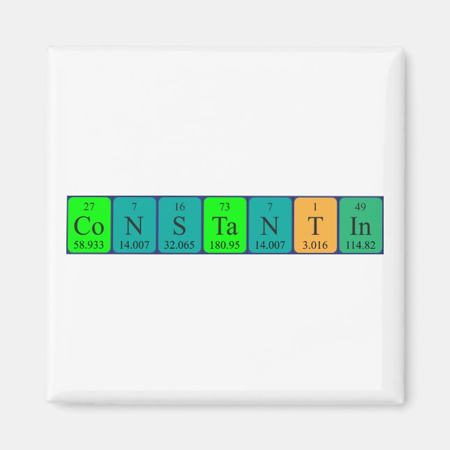 Konstantin periodisk magnet bord namn (Framsidan)