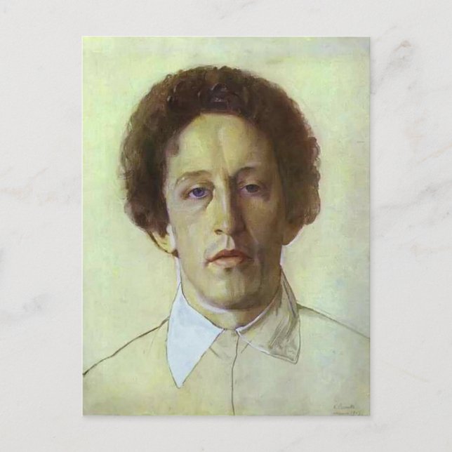 Konstantin Somov- Porträtt i Aleksandr Blok Vykort (Framsida)