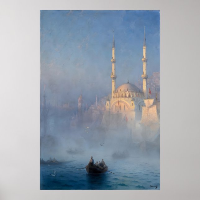 Konstantinopel konsttryck av Aivazovsky Osmanska Poster (Framsidan)