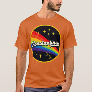 Konstantinos Rainbow in Space Vintage Stil T Shirt
