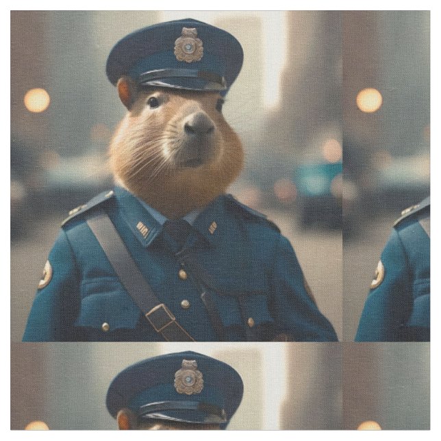 Konstapel Capybara: Att bevara freden. Tyg (Närbild)