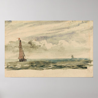 Konstapel - ett Sjölandskap med två segelbåtar Poster