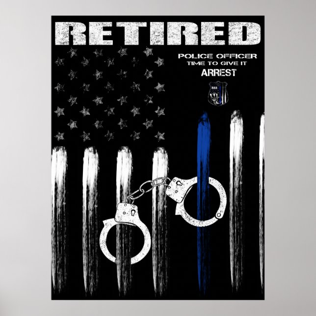 Konstapel för Thin Blue Line Redragen Poster (Framsidan)