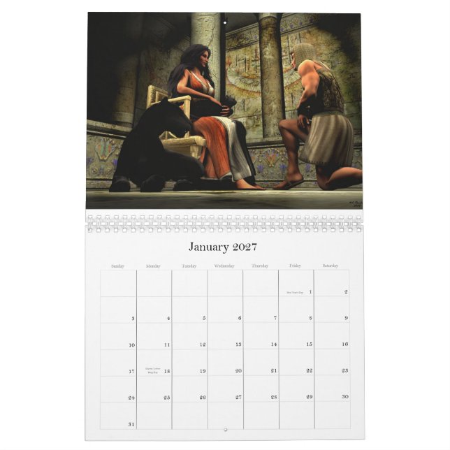 Konstarbetet av Delilah K. Stephans 2011 Kalender (Jan 2027)