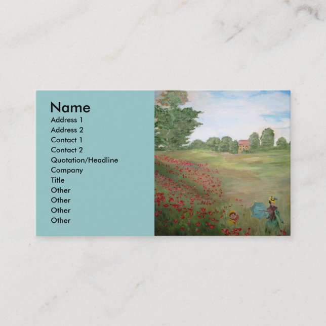 Konståterförsäljare visitkort (Framsida)