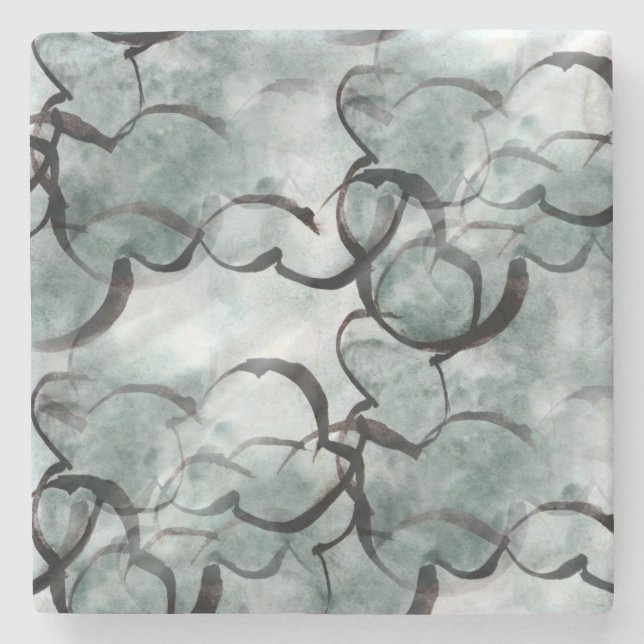 konstavantgardegrått, svart räcker målar stenunderlägg (Framsidan)