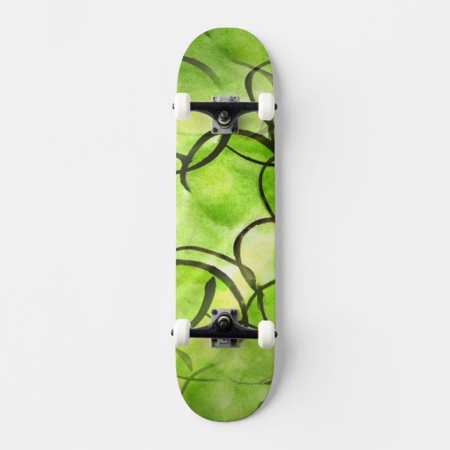 konstavantgardet räcker målar bakgrundsgrönt skateboard bräda 21,5 cm (Framsida)