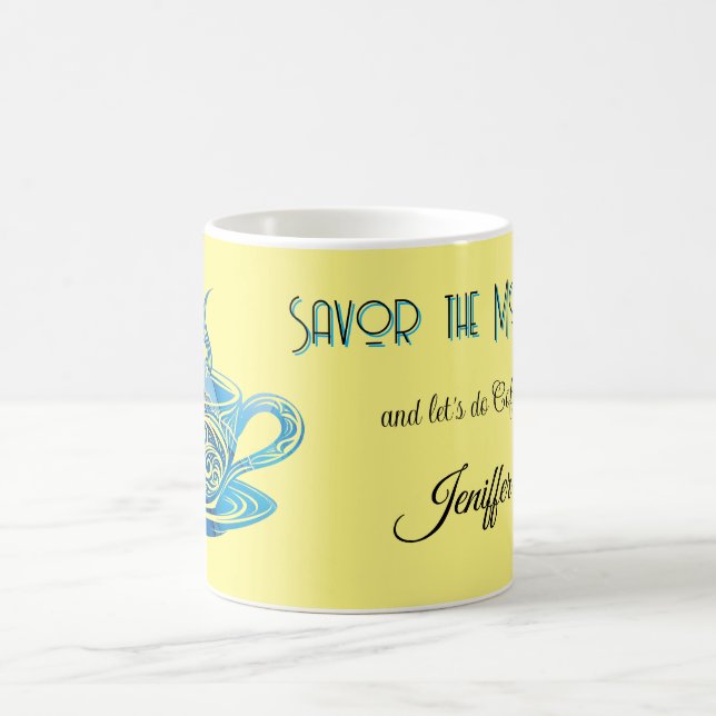 Konstblåkaffe Kopp med snurrande Mönster (Center)