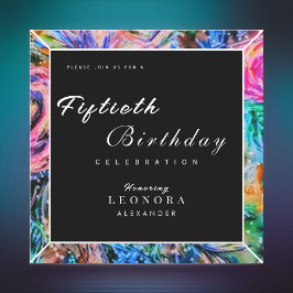 Konstblommor med vattenfärg - Födelsedagsfest Inbjudningar