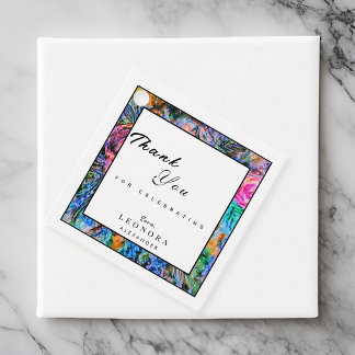 Konstblommor med vattenfärg, Tack födelsedag Gåvor Etiketter