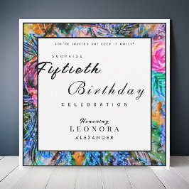 Konstblommor med vattentorfärg EY överraskningsföd Inbjudningar