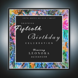 Konstblommor med vattentorfärg EY överraskningsföd Inbjudningar