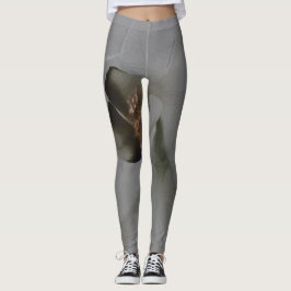 Konstblomning i Grått-toner Leggings