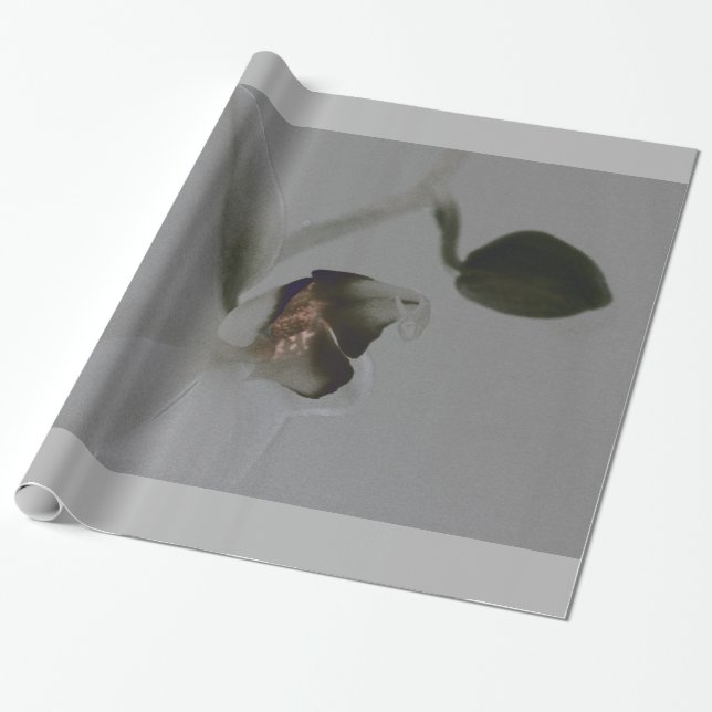 Konstblomning i Grått-toner Presentpapper (Utrullad)