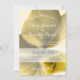 Konstblomning i Gult Tones - Bröllop Inbjudningar