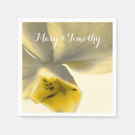 Konstblomning i Gult Tones - Bröllop Pappersservett