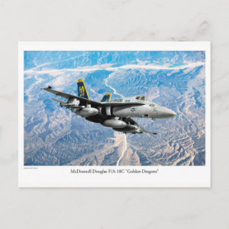 Konstbrev "F/A-18 Hornet" om luftfart Vykort