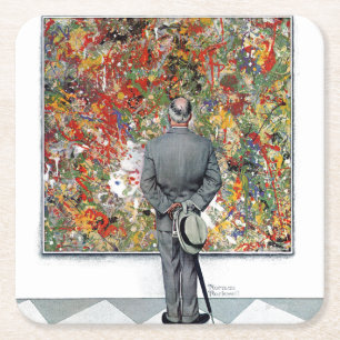 KonstConnoisseur av Norman Rockwell Underlägg Papper Kvadrat