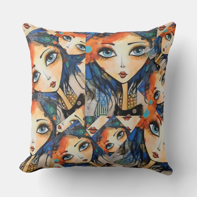 KonstDama 31 Charmerande och slitna Kudde (Framsida)