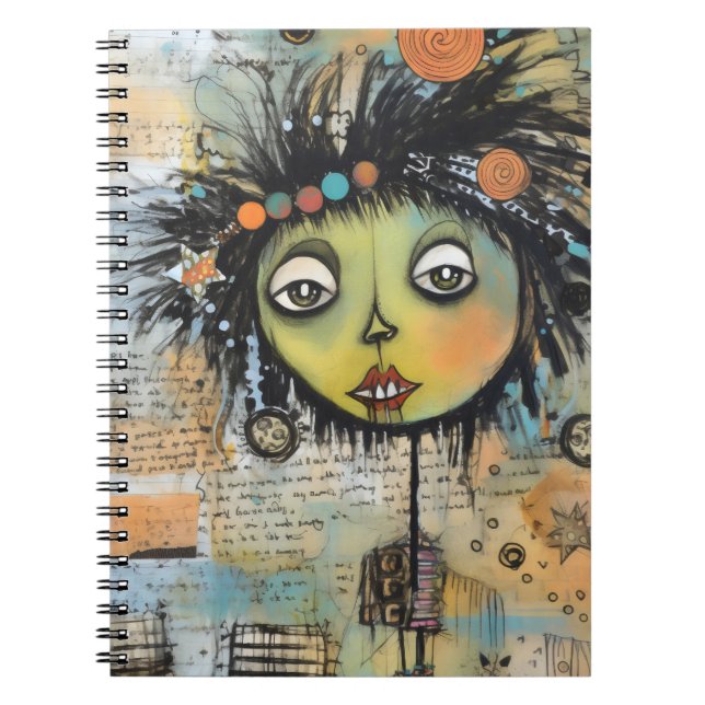 KonstDama 7 Charmerande och slitna Anteckningsbok (Framsidan)