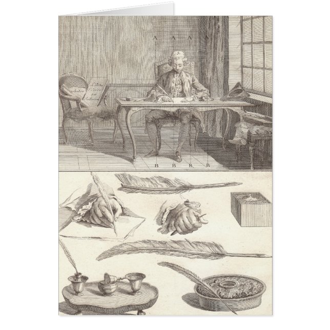 Konstd'Ecrirekonst av den handstilDiderot Hälsningskort (Framsidan)