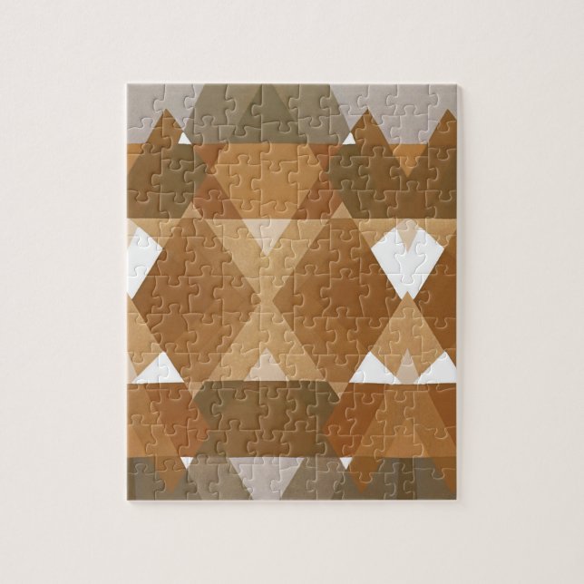 Konstdekorerade Pochoir Jazz Tan Geometriska Forme Pussel (Vertikal)