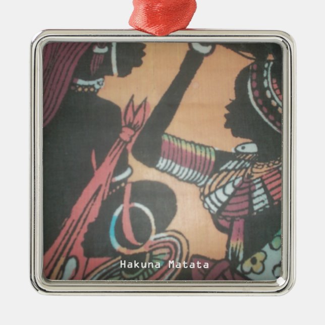 Konstdesign för Mönster i Maasai Tradition and Cul Julgransprydnad Metall (Framsidan)