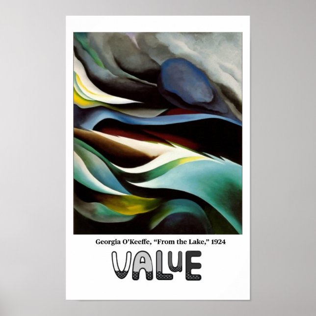 Konstelement - Värde med O’Keeffe Poster (Framsidan)