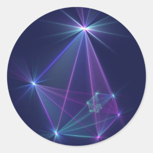 Konstellation, Abstrakt Fantasy Fractal Art Runt Klistermärke