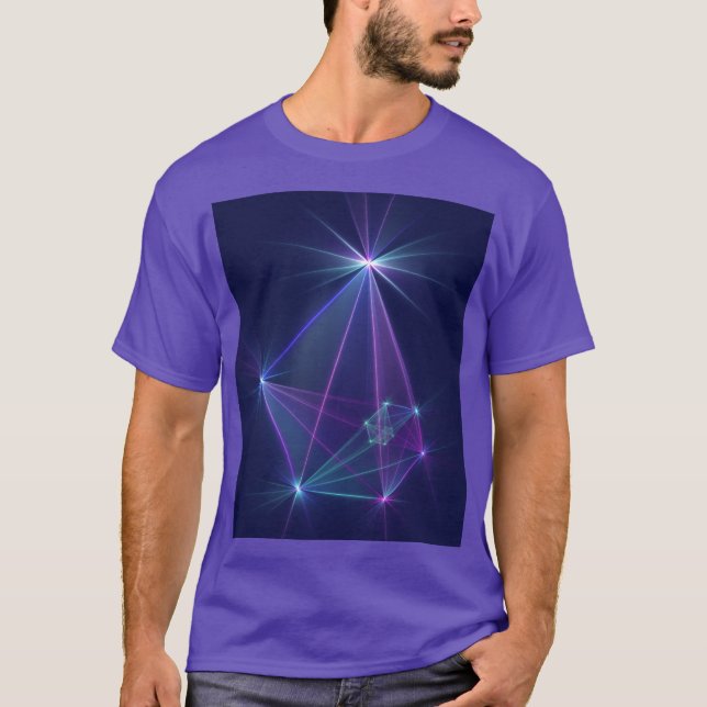 Konstellation, Abstrakt Fantasy Fractal Art T Shirt (Framsida)